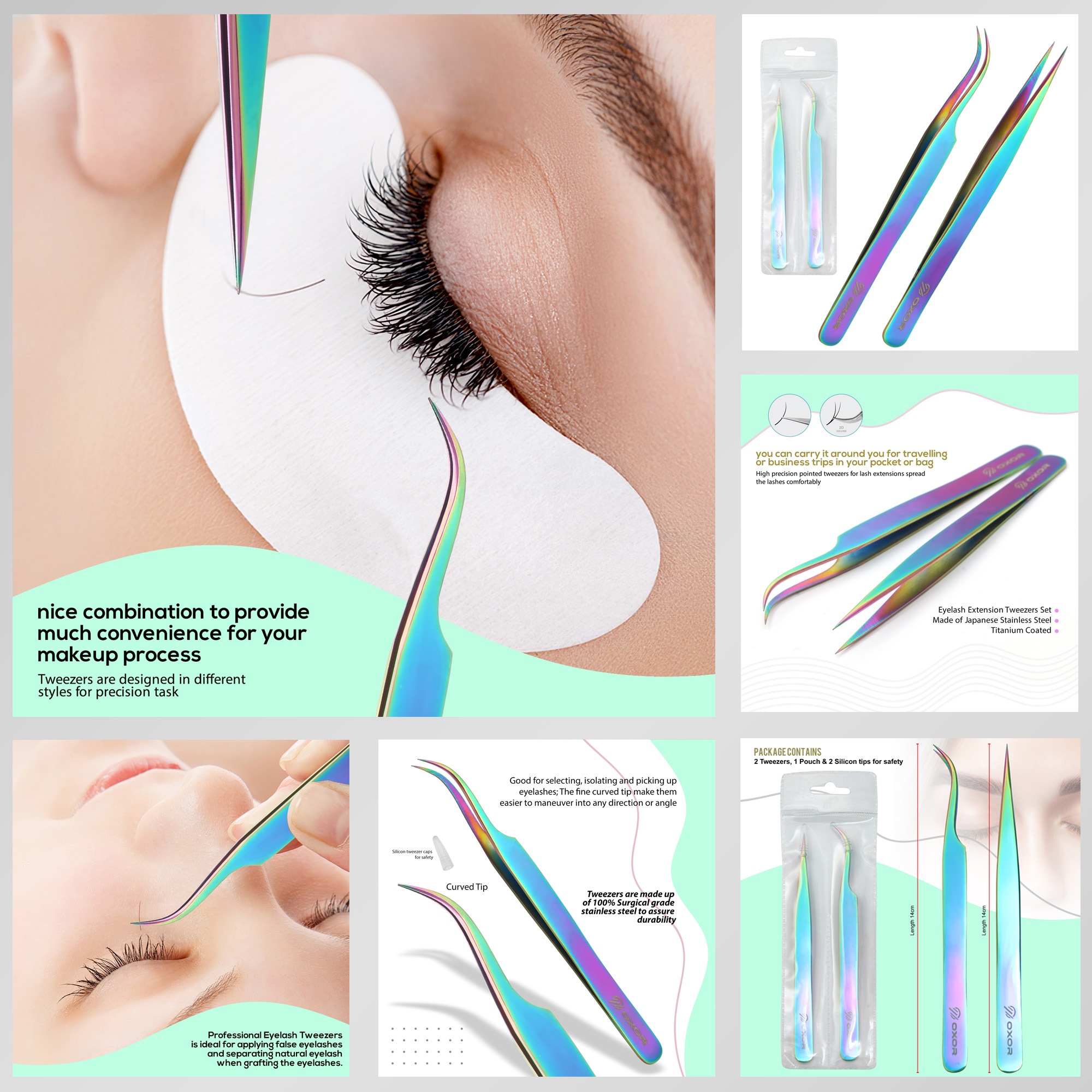 Amazon listing design for eyelash extension tweezers