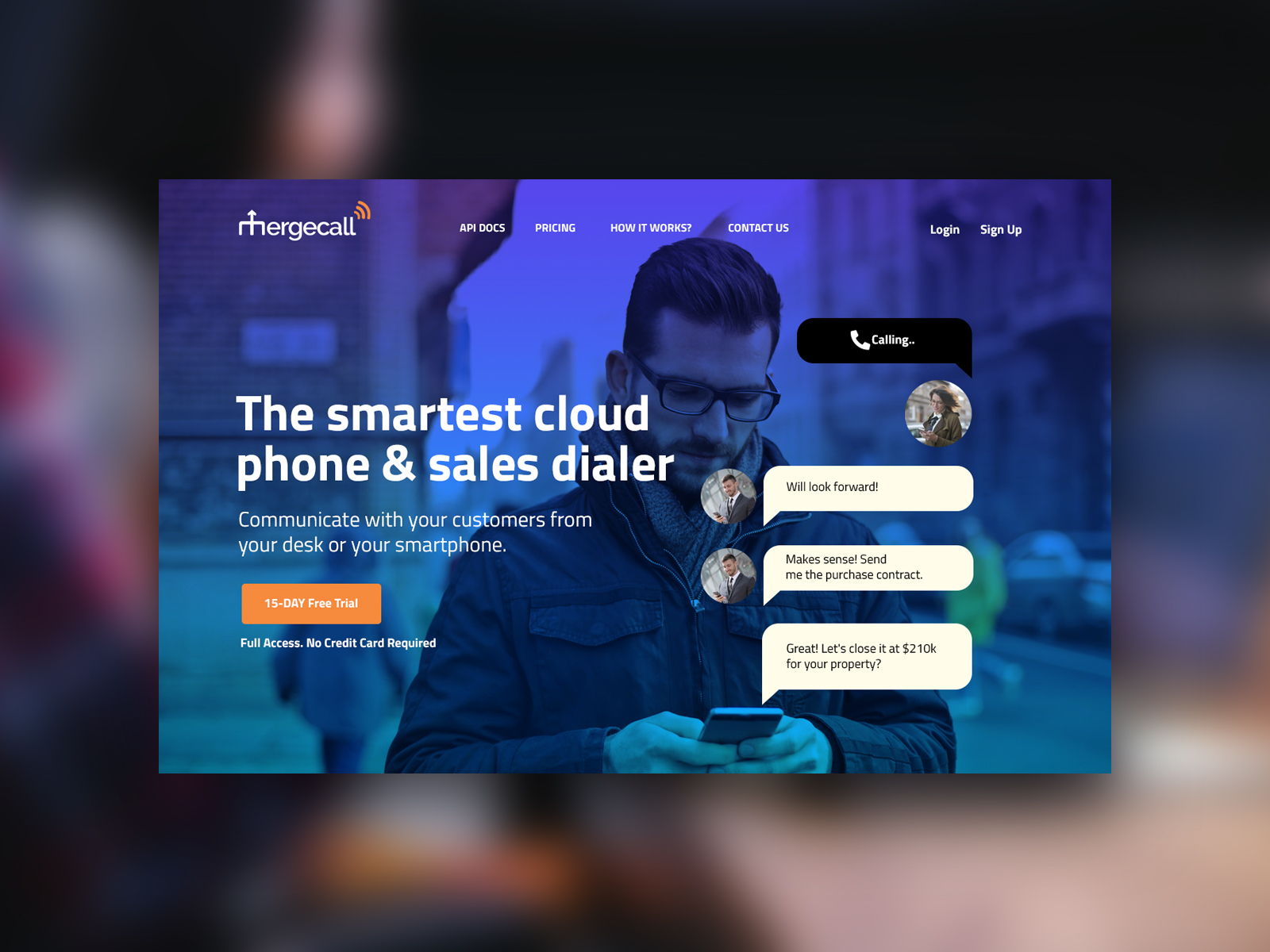 mergeCall product UI design