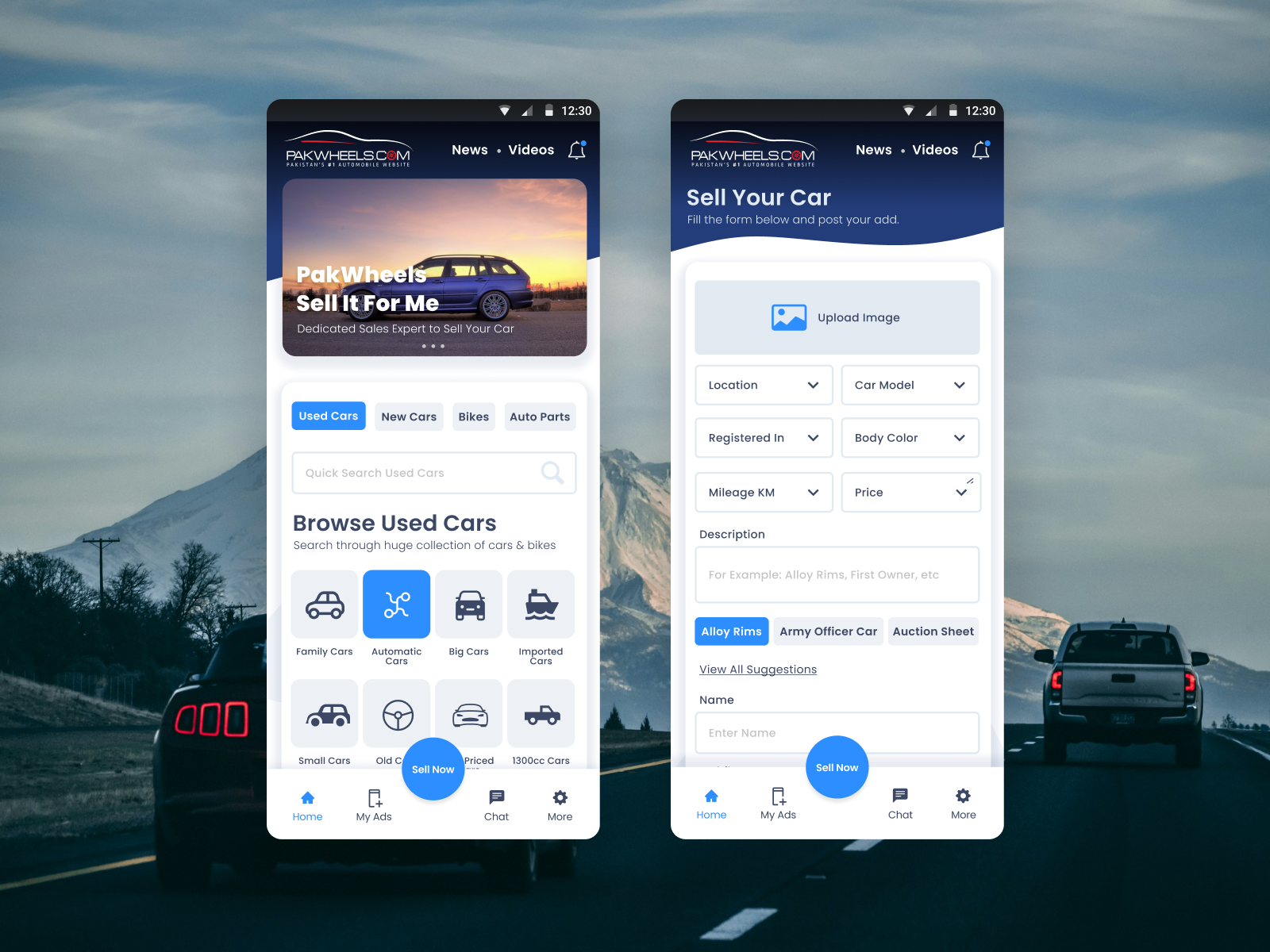 Pak Wheels concept website design