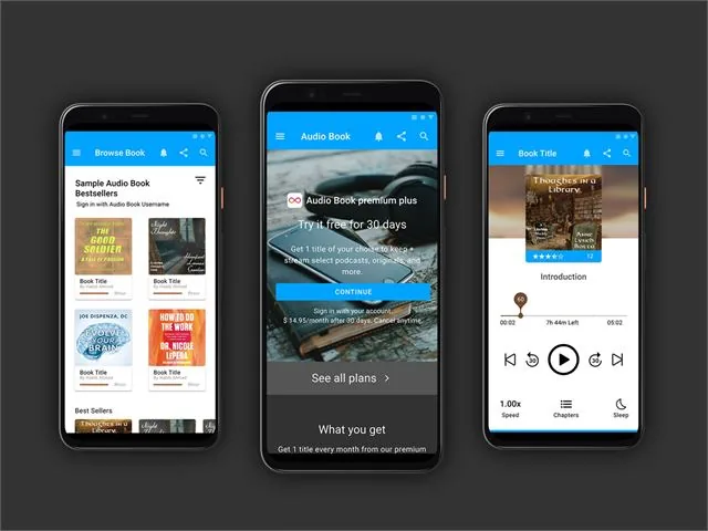 Audio book mobile app UI design
